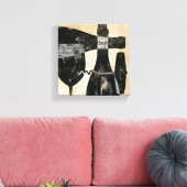 Wijnflesje en glas canvas afdruk (Insitu (Woonkamer))