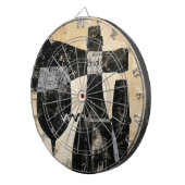 Wijnflesje en glas dartbord (Voorkant Rechts)