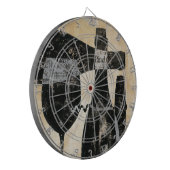 Wijnflesje en glas dartbord (Voorkant Links)