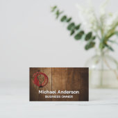 Wijnflesje en glas | Hout Visitekaartje (Staand voorkant)