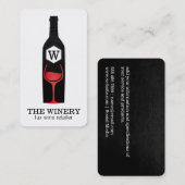 Wijnflesje en glas | Lux | Textuur Visitekaartje (Voorkant / Achterkant)