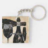 Wijnflesje en glas sleutelhanger (Achterkant)