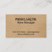 Wijnflesje en glas visitekaartje (Achterkant)