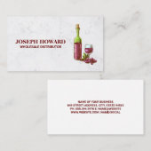 Wijnflesje en glas visitekaartje (Voorkant / Achterkant)
