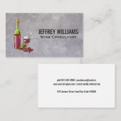 Wijnflesje en glas visitekaartje (Voorkant / Achterkant)