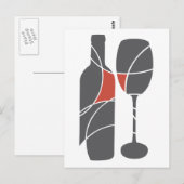 Wijnflesje en glazen briefkaart (Voorkant / Achterkant)