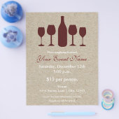 Wijnflesje en glazen feestdag Poster Flyer (Enkel)