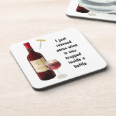 Wijnflesje en glazen illustratie bier onderzetter (Linkerzijde)