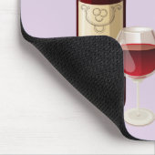 Wijnflesje en glazen illustratie muismat (Hoek)