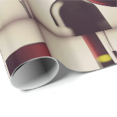 Wijnflesje en glazen opvulpapier cadeaupapier (Rol Hoek)