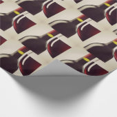 Wijnflesje en glazen opvulpapier cadeaupapier (Hoek)