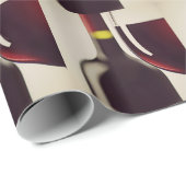 Wijnflesje en glazen opvulpapier cadeaupapier (Rol Hoek)