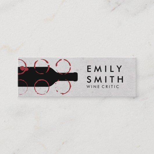 Wijnflesje en -gordels mini visitekaartje (Voorkant)