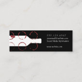 Wijnflesje en -gordels mini visitekaartje (Achterkant)