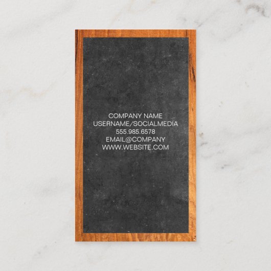 Wijnflesje en opening | Hout Visitekaartje (Achterkant)