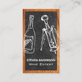Wijnflesje en opening | Hout Visitekaartje (Voorkant)