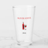 Wijnflesje en wit glas (Voorkant)