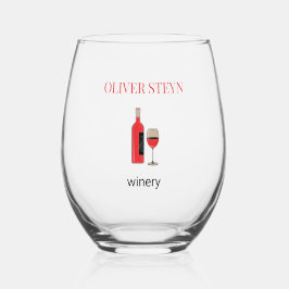 Wijnflesje en wit glas