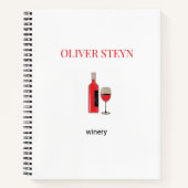 Wijnflesje en wit glas notitieboek (Voorkant)