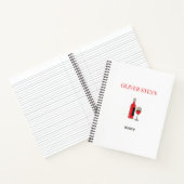 Wijnflesje en wit glas notitieboek (Binnen)