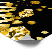 Wijnflesje Glass Gold Black Banner Banner Poster (Hoek)