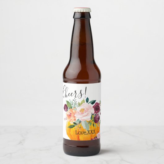 Wijnflesje LABEL herfst party, pompoen, herfst, Bier Etiket (Voorkant)