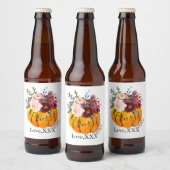 Wijnflesje LABEL herfst party, pompoen, herfst, Bier Etiket (Flessen)