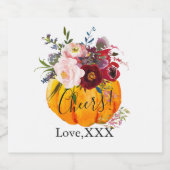 Wijnflesje LABEL herfst party, pompoen, herfst, Bier Etiket (Enkel label)