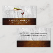 Wijnflesje | Leisteen en textiel Visitekaartje (Voorkant / Achterkant)