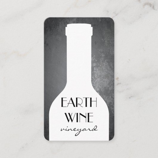 Wijnflesje met bijtende achtergrond visitekaartje (Voorkant)