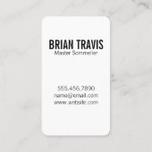 Wijnflesje met bijtende achtergrond visitekaartje (Achterkant)