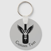 Wijnflesje met blikken en Kurkentrekker Sleutelhan Sleutelhanger (Voorkant)