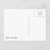 Wijnflesje met Paarse partij Uitnodiging Briefkaart (Achterkant)