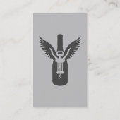 Wijnflesje met ringen en schroefdraad visitekaartje (Achterkant)