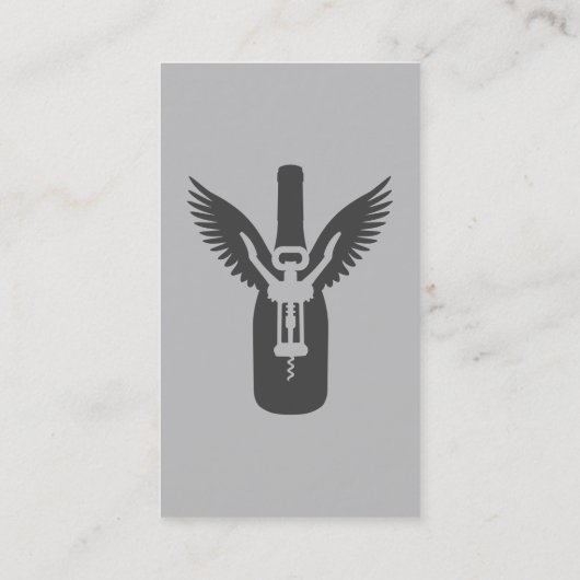 Wijnflesje met ringen en schroefdraad visitekaartje (Achterkant)