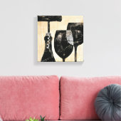 Wijnflesje met twee glazen glazen canvas afdruk (Insitu (Woonkamer))