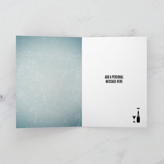 Wijnflesje - "Pop a cork" - Mannelijke feestdag Kaart (Binnen)