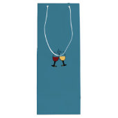 Wijnflesje tussen Friends Funny Cat Wijn Cadeautas (Achterkant)