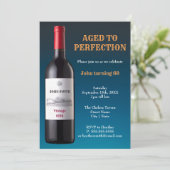 Wijnflesje verouderd tot perfect | Uitnodigingskaa Kaart (Staand voorkant)