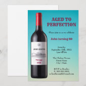 Wijnflesje verouderd tot perfect | Uitnodigingskaa Kaart (Voorkant / Achterkant)