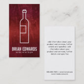 Wijnflesje (wit) | Artistisch rood Visitekaartje (Voorkant / Achterkant)