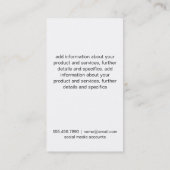 Wijnflesje (wit) | Artistisch rood Visitekaartje (Achterkant)