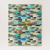 Wijnflesjes, blauwe bruine Turquoise en beige Legpuzzel (Verticaal)