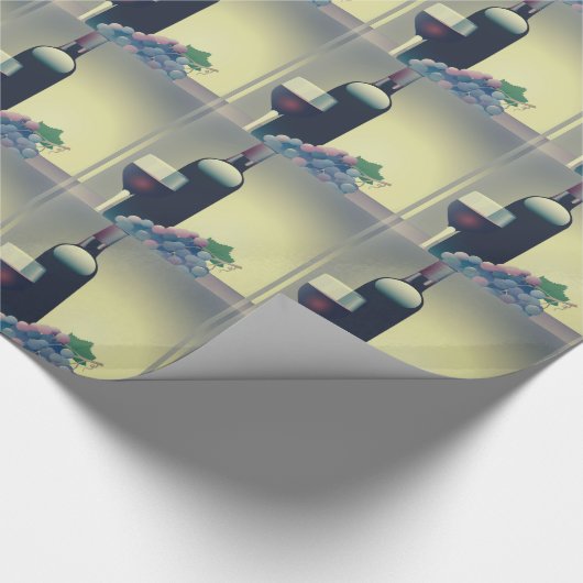 Wijnflesjes en -druiven, ontwerppapier voor het op cadeaupapier (Hoek)