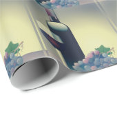 Wijnflesjes en -druiven, ontwerppapier voor het op cadeaupapier (Rol Hoek)