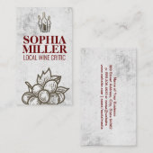 Wijnflesjes en druivensap visitekaartje (Voorkant / Achterkant)