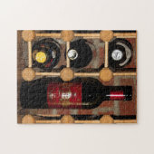 Wijnflesjes en Rack Red Black Puzzle Legpuzzel (Horizontaal)