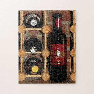 Wijnflesjes en Rack Red Black Puzzle Legpuzzel