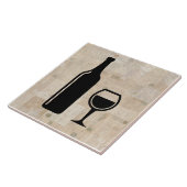 Wijnflesjes en wijnglazen Antiek  zegels Tegeltje (Zijkant)