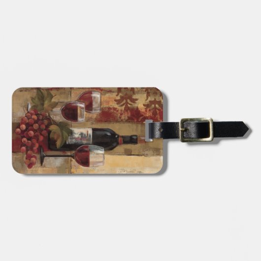 Wijnflesjes en wijnglazen bagagelabel (Voorkant horizontaal)